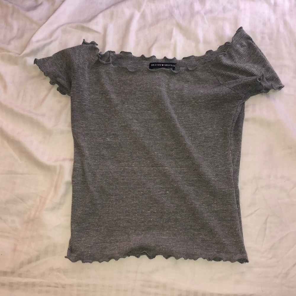 Grey off the shoulder top